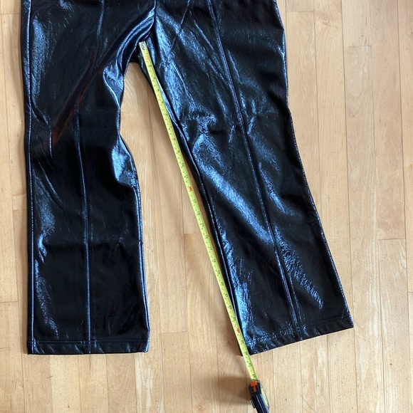 NEW 7 For All Mankind patent black faux leather pants Large - Picture 10 of 13